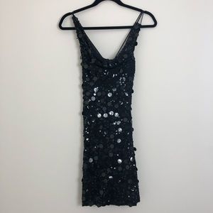 Sue Wong little black sequined dress